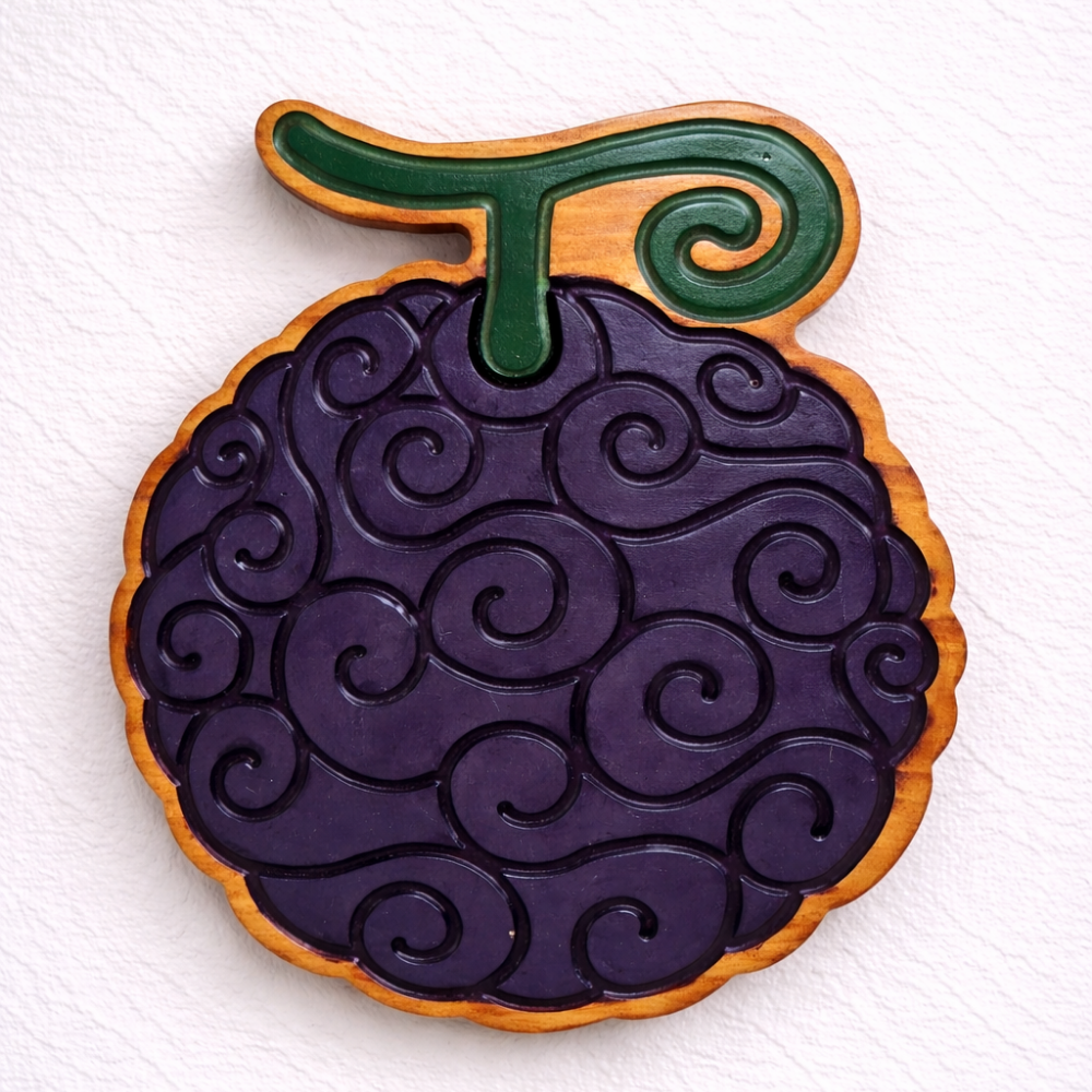 Cadre – Gomu Gomu no Mi (Luffy) sobre –Fruit du Démon – Finition couche satinée incolore